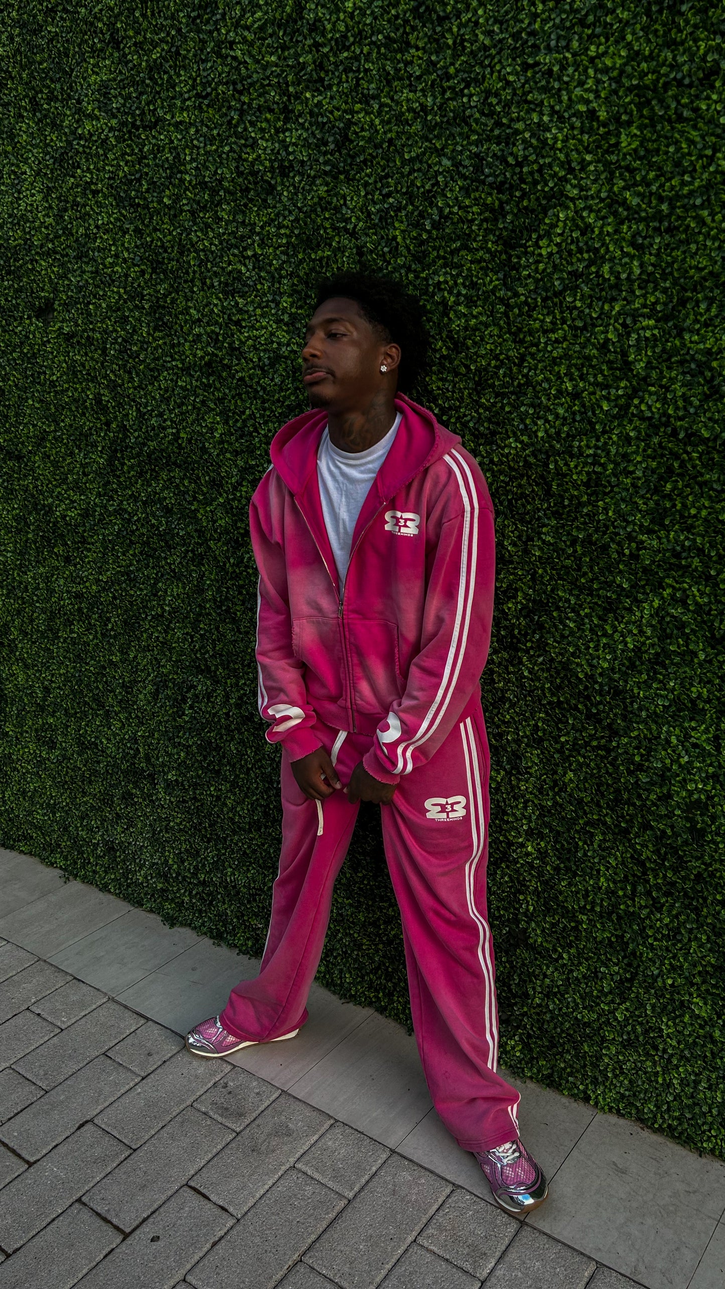 THREEMINDS Pink Zip-Up