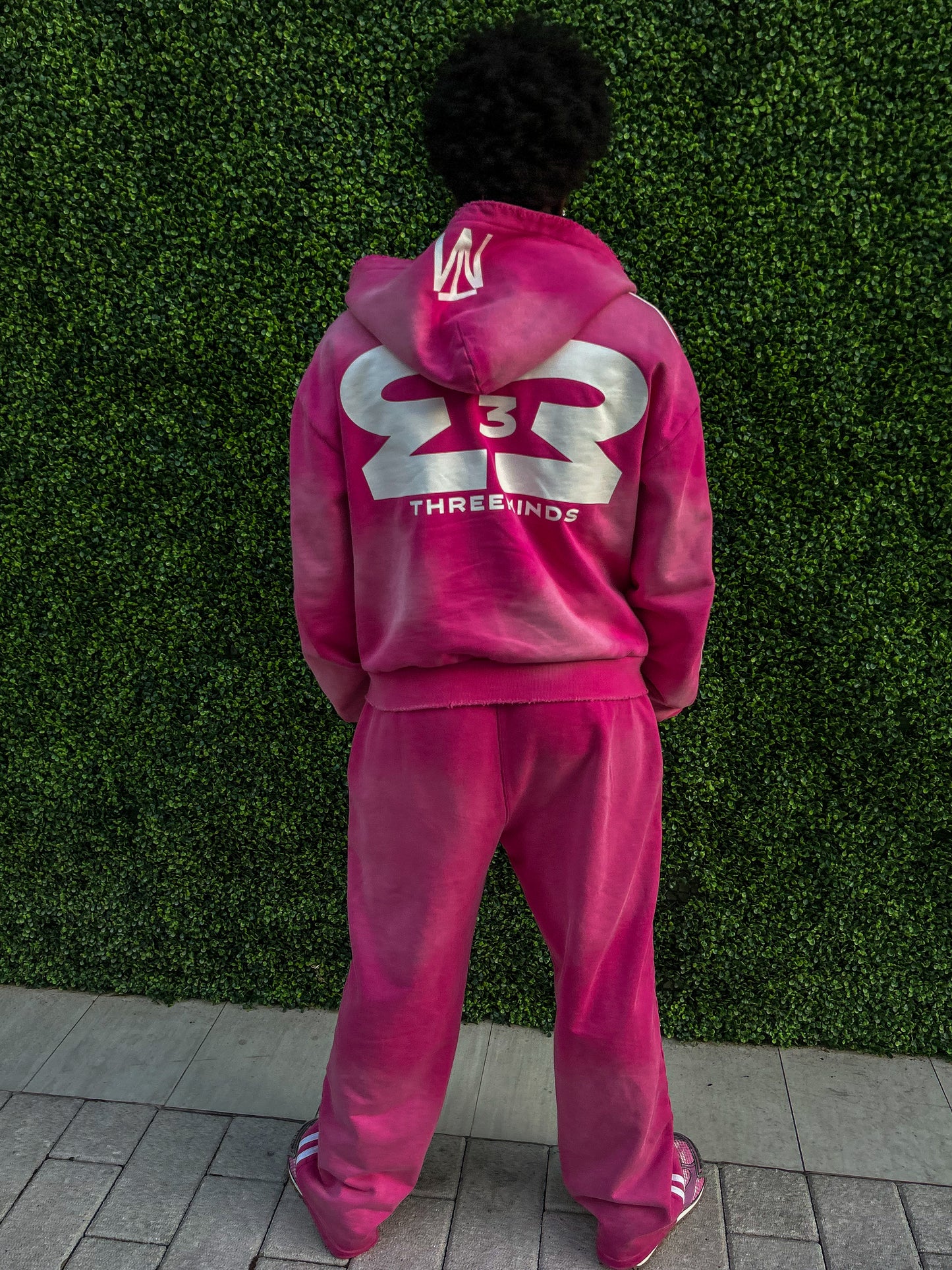 THREEMINDS Pink Zip-Up